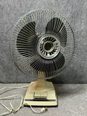 Sears Vintage Electric Fan 12  Oscillating 1980s Translucent Smoke Blades • $60