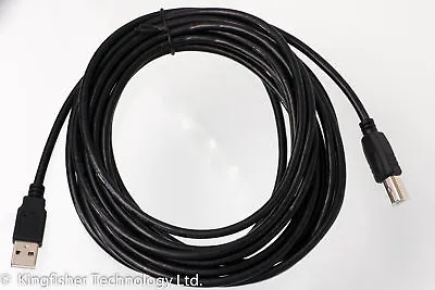 5m USB PC / Data Synch Black Cable Lead For Xerox Phaser 6110 Printer • £5.99