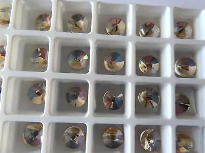 Full Box 72 Asfour Crystal Rivoli Flatbacks 10mm Golden Shadow • $9.99