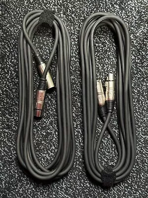 XLR Cable Male To Female 6m (Pair) Black • £14.99