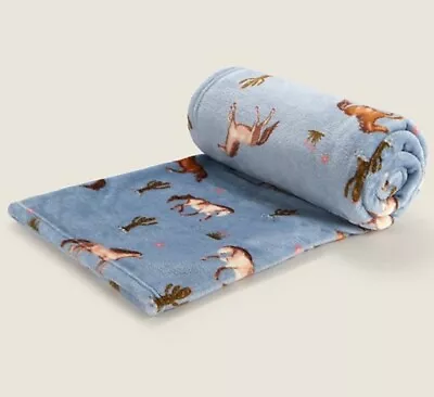 BLUE HORSE THROW BLANKET SUPERSOFT 120x150cm  • £12.50