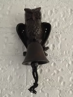 Cast Iron Antique Owl Vintage Door Bell Wall Mounted Doorbell Garden • $32