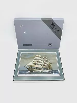 Vintage Pimpernel Tall Ships Place Mats Satin Finish Cork Back Boxed Set Of 6 • $36
