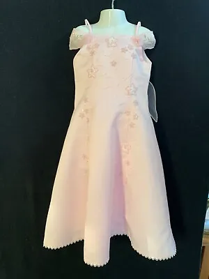 Girls Baby Pink Bridesmaid Party Dress Age 5-6 Netting Sequenced  • £9.99