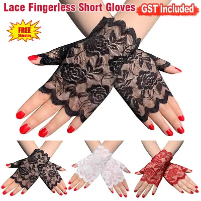 Long Fingerless Lace Gloves Dance Gloves Mesh Mitten Half Finger Fishnet Gloves • $5.52