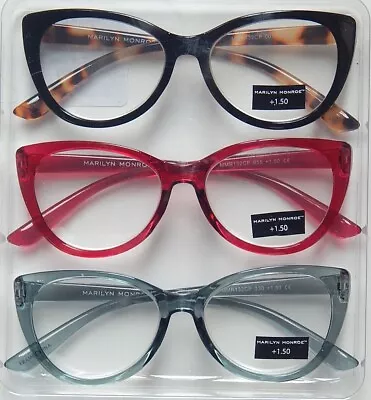 Marilyn Monroe Premium 3-pack Reading Glasses Readers +1.50 +2.00 +2.50 New  • $29.99