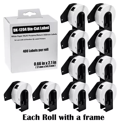 10Rolls DK-1204 For Brother QL 17mm*54mm Multi Purpose White Thermal Paper Label • $43.69