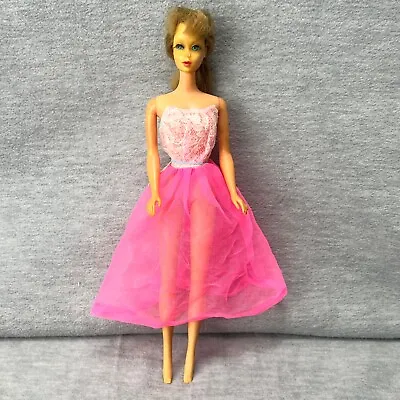 Vtg Barbie Twist N Turn Doll Rooted Lashes Nipped Nose Japan Pink Moonbeam Dress • $69.99
