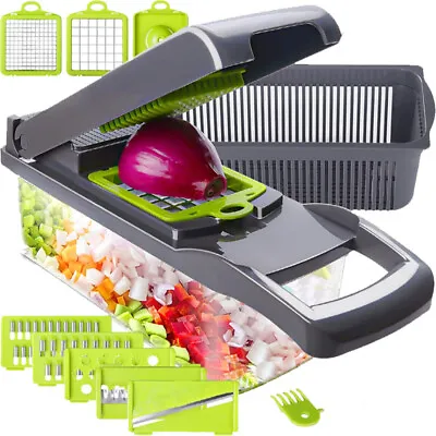 16-in-1 Vegetable Chopper Kitchen Mandoline Vegetable Cutter Slicer Fruit Dicer • £9.97