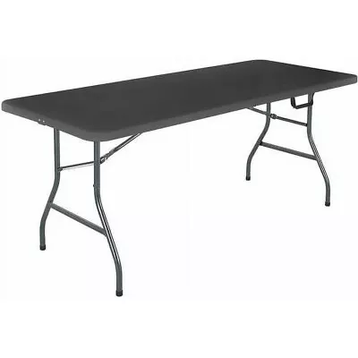 6 Foot Centerfold Folding Table Black • $53.99