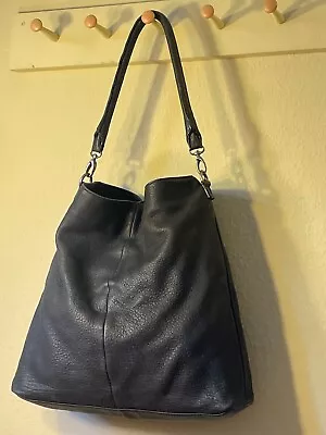 J Jill Leather Bag Tote Carryall Purse Handbag Shoulder Strap Black  • $65