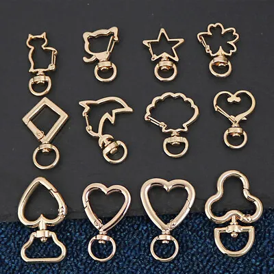 2Pcs Metal Open Buckle Heart Shape Carabiner Clip Clasp Spring Snap Hook Keyring • £4.30