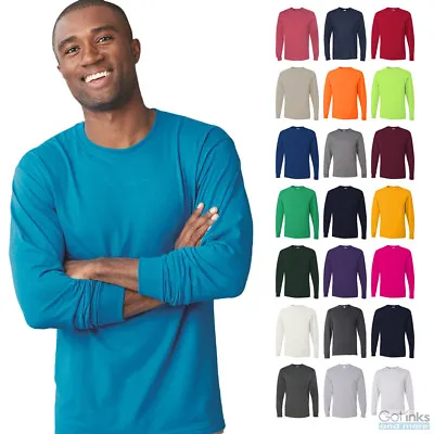 Jerzees Mens Dri-Power Active Long Sleeve Tee 50/50 Plain Basic T-Shirt 29LSR • $13.29