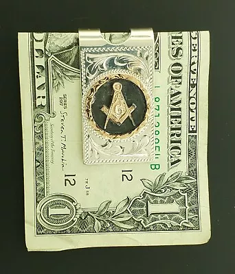 Masonic Money Clip 10K Rose Gold & Sterling Silver  • $500