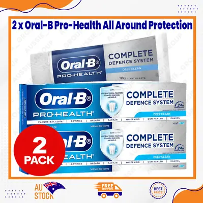 2 X Oral-B Pro-Health Deep Clean 24h Protection Hygiene Toothpaste Mint 110g • $10.88