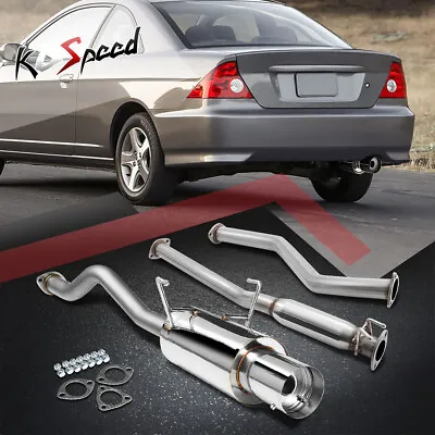 Stainless Catback Cat Back Exhaust System For 01-05 Honda Civic Ex Em Es Em2 • $133.98