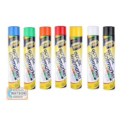 LINE MARKER Acrylic Paint PACK 6 Survey Spray Field Grass Pitch Aerosol 750ml • £34.30