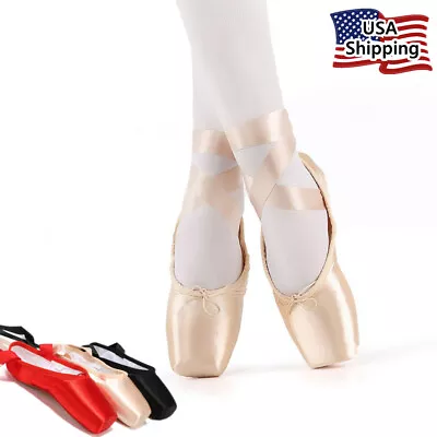 Nexete Basics Pointe Ballet Shoes  ( Order Same Street Size 1/2 -  1 Up ) • $7.99