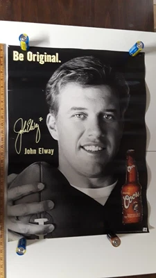 $4.99 • Buy NEW VTG Y2K 2000 Coors Beer Be Original John Elway Denver Broncos Poster NFL
