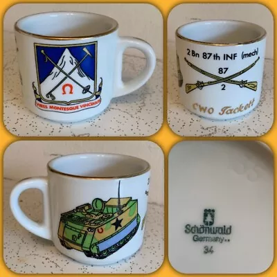 VTG 60s US Army 2nd Battalion 87th Infantry Regiment Coffee Mug Schonwald Tank • $35.60