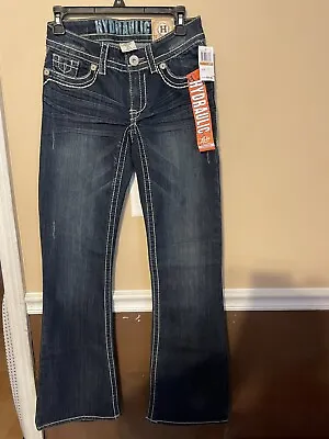 $29.99 • Buy NWT Womens HYDRAULIC Lola Boot Cut  Jeans Size 3/4 R Distressed Factory