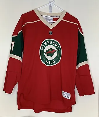 $18.99 • Buy Reebok Minnesota Wild Hockey Jersey Youth L/XL NHL #11 Zach Parise Red Screenpt