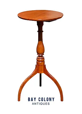 Federal Style New England Cherry Candlestand With Rare Tripod Spider Legs • $840