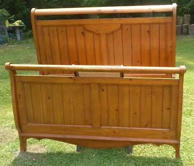 Queen Sleigh Bed Headboard And Footboard Only- Pine Pre-owned In Good Condition • $79