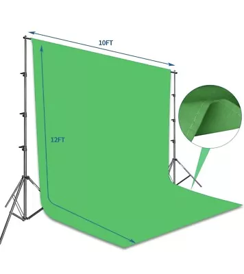 3M Backdrop Stand KIT Studio Green Background Support Green Screen Photography • £35