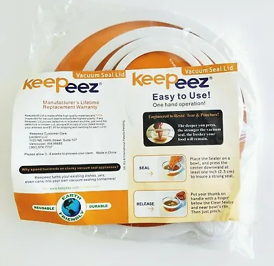 $12.85 • Buy Keepeez Vacuum Seal Lids  Set Of 4  With Care Instructions
