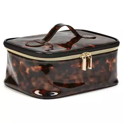 Sophia Joy Zippered Tortoise Cosmetic Makeup Travel Train Case • $12.97