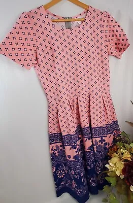 Nwot LuLaRoe Amelia XL Dress Pink Blue Bandana Print Pockets Zipper Womens Size • $24.99