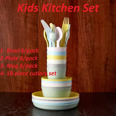 Kids Children's Plastic Plates Mugs Bowls Cutlery Set Or Individual IKEA KALAS • £6.65