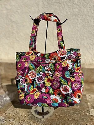 $37.95 • Buy Vera Bradley Va Va Bloom Retired Zippered Tote Floral Shoulder Bag Side Pockets