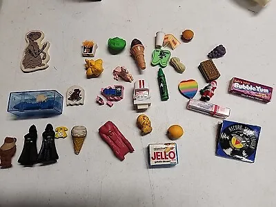 Vintage Eraser Lot ET Star Wars Burger King Record Jello Football  Ice Cream  • $39.99