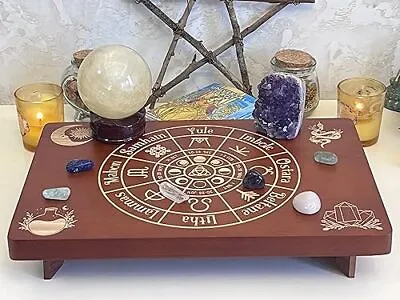 Altar Table Meditation Table Small Altar Table Wooden Witch Altar Wiccan  • $37.83