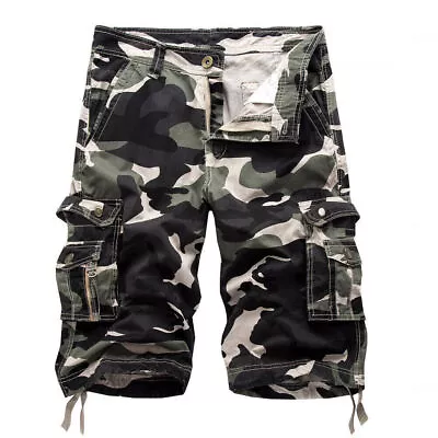 Mens Cargo Combat Shorts Casual Half Pants Army Camouflage Military Shorts • $32.99