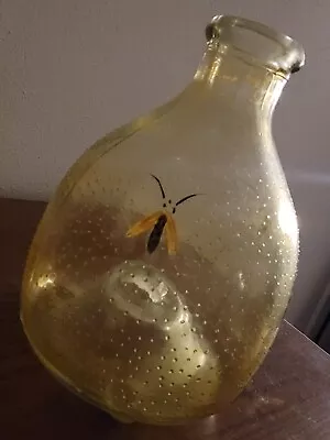 Rare Vintage Antique Amber Pebbled Glass Mosquito/Fly Catcher With Embellishment • $3499.99