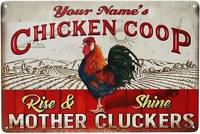 Personalized Chicken Coop Metal Sign Custom Name Printed Sign Farmhouse Decor • $29.95