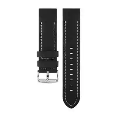 Vostok Europe ANCHAR BLACK & WHITE LEATHER STRAP 24mm - POLISHED BUCKLE • $29.87