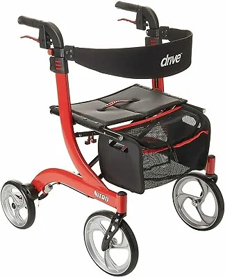 $199.99 • Buy Drive Medical RTL10266-T Nitro DLX Foldable Rollator Walker With Seat, Red