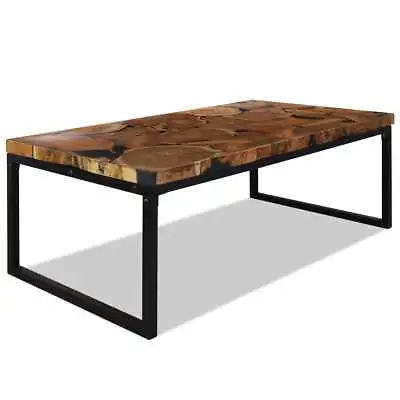Coffee Table Teak Resin Sofa Side Table 60/110x60x40cm Multi Colours VidaXL • $290.99