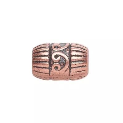 Heavy Antiqued Copper Steampunk Fancy Carved Tube Beads 10 Pcs • $8.95