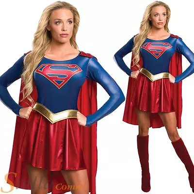 £34.99 • Buy Ladies Supergirl Costume Superhero Fancy Dress Womens Adult Outfit