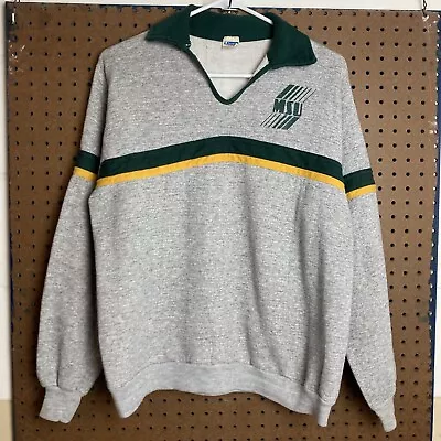 Vintage 70s Champion Brand Blue Bar Michigan State MSU Spartans Sweatshirt Large • $59.80