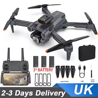 RC Drone Pro 8K HD Dual Camera GPS WiFi FPV Foldable Quadcopter With 3 Batteries • £27.99