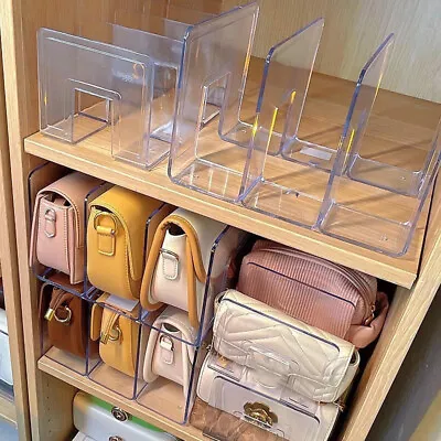 Handbag Storage Box Divider Shelf Storage Rack Cabinet Partition Display Case YK • £12.67