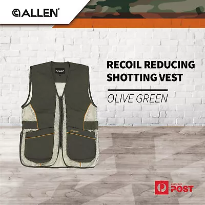 Allen Ace Recoil Reduce Clay Pigeon Shooting Vest W/ Moveable Shoulder Pad Green • $157