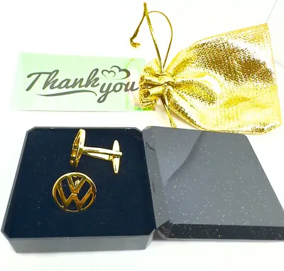 £19.71 • Buy GOLD Car Cufflinks Volkswagen  Business Wedding Shirt Suit  IN A CUFFLINK BOX UK