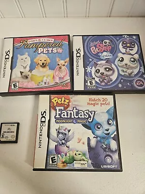 Nintendo DS Games 4 Game Lot- 3 Pet Games And FIFA Soccer 10 • $4.99